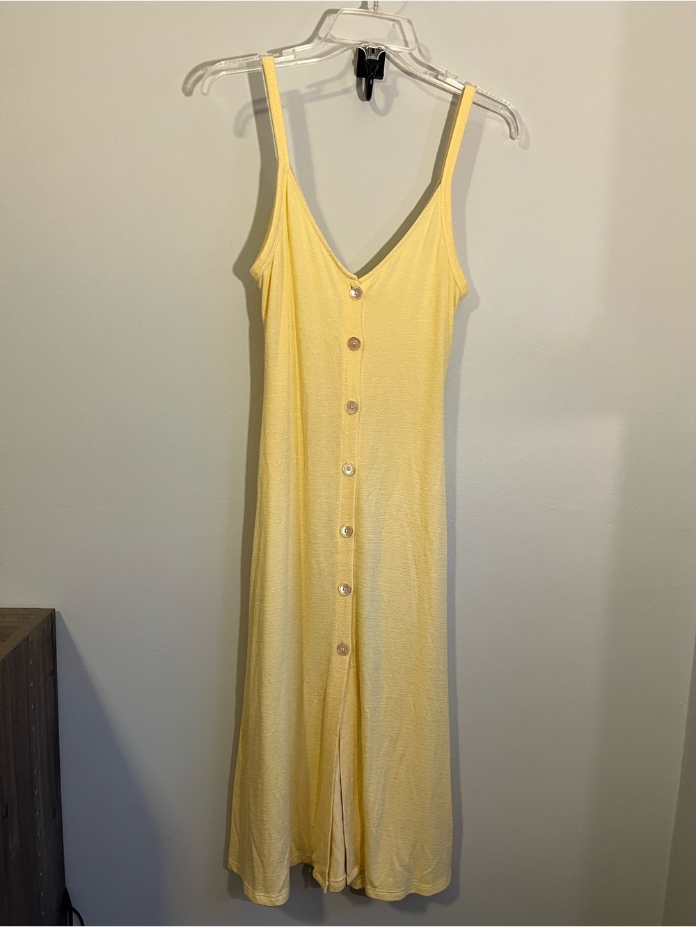 ARITZIA Wilfred Free Mairi Knit Midi Dress in Butter Yellow